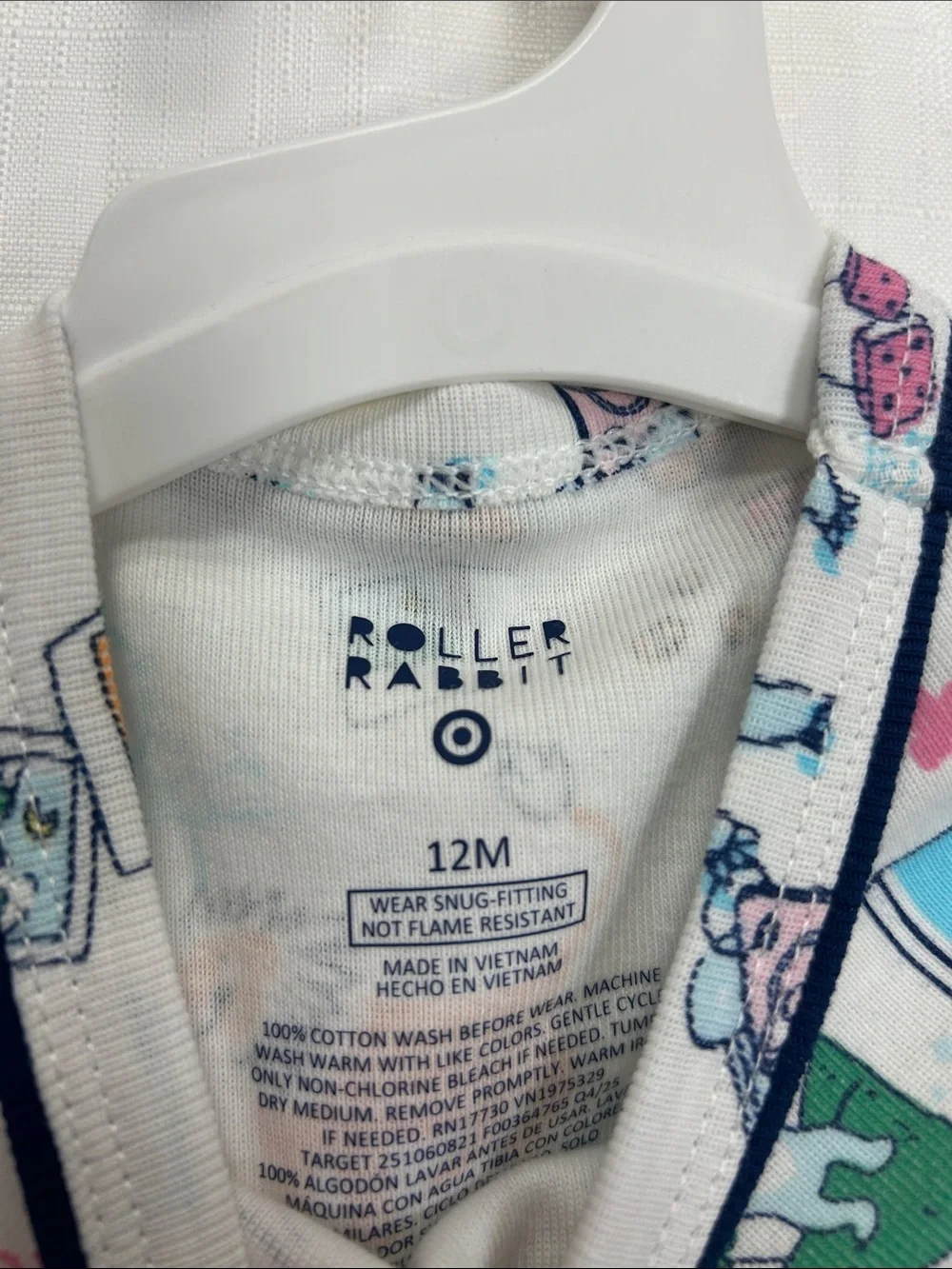 Roller Rabbit x Target Toddler White Multicolor Travel Print Pajama Set